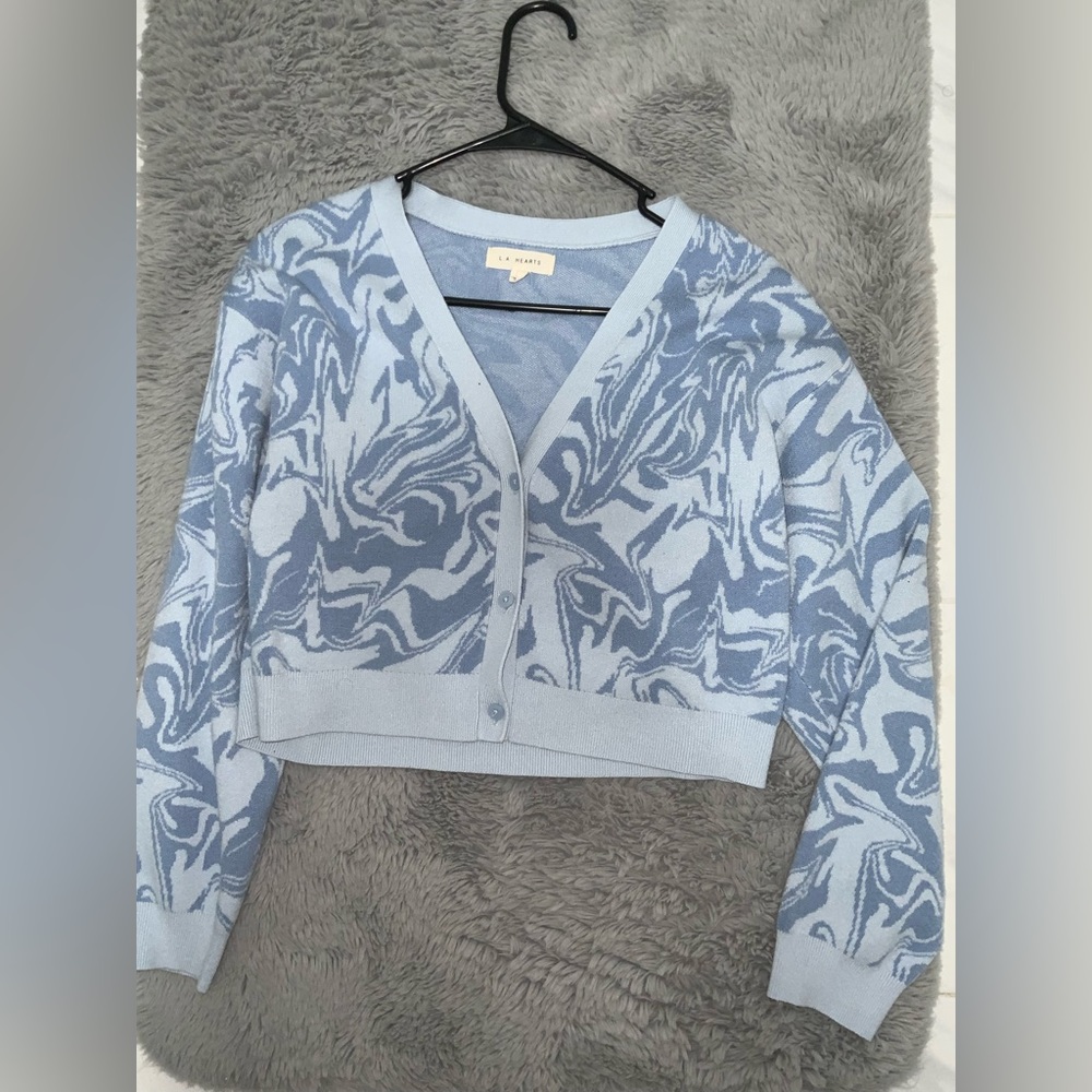PACSUN Blue marble Cardigan